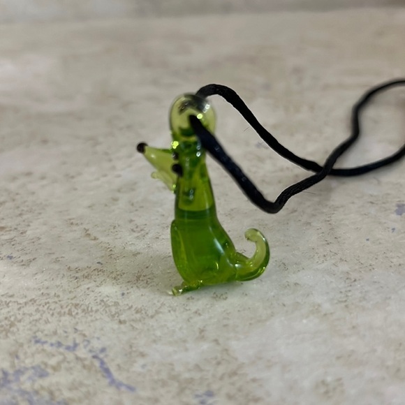 Hand Blown Glass Dog Necklace - Picture 1 of 5